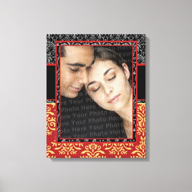 Romantic Damask for Wedding Portrait Ultra-Elegant Canvas Print (Front)