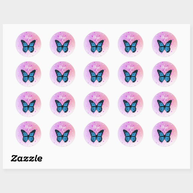Romantic Dance Butterfly  Classic Round Sticker (Sheet)
