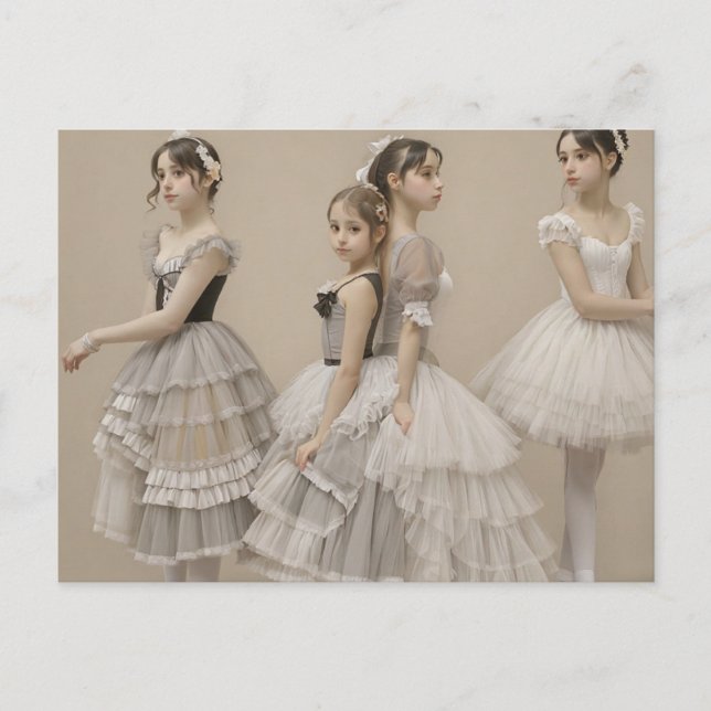 Romantic dancers holiday postcard (Front)