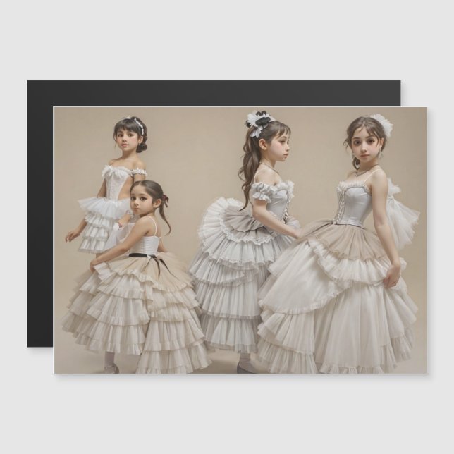 Romantic dancers magnetic invitation (Front/Back)