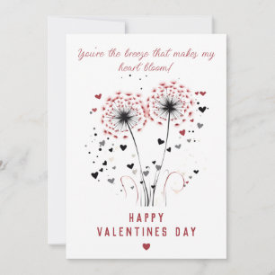 Romantic Dandelion Valentine’s Day Card