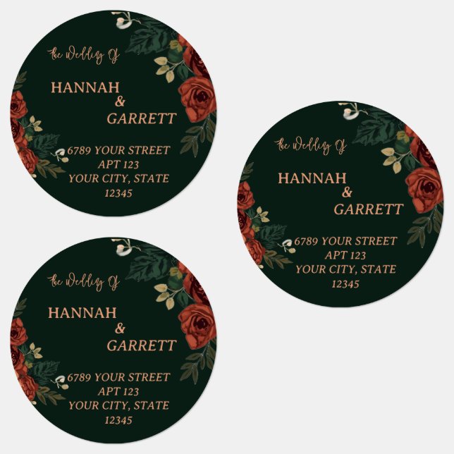 Romantic Dark Green Garden Wedding Address (Group)