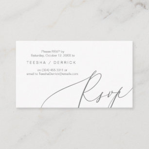 Romantic, Dark Grey, Invitation RSVP, respond
