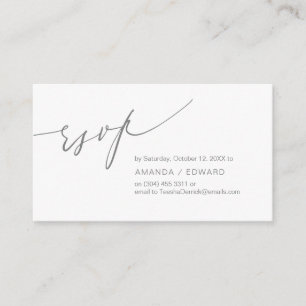 Romantic, Dark Grey, Invitation RSVP, respond