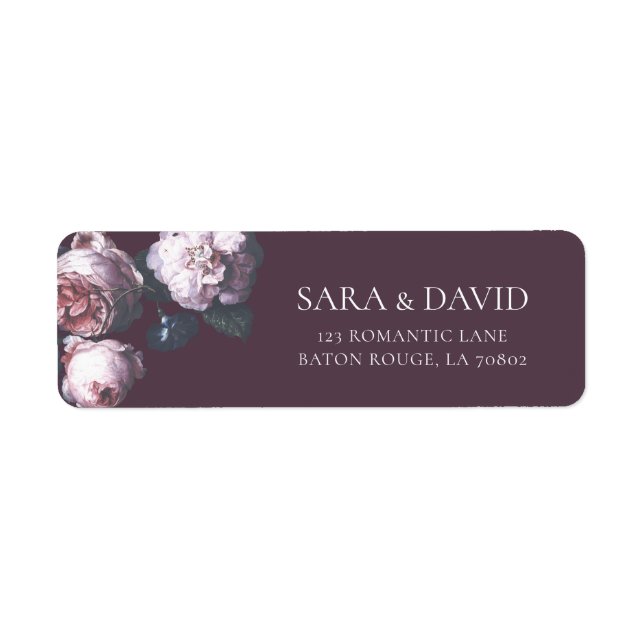 Romantic Dark Moody Automne Floral Adresse de reto (Devant)