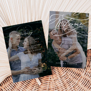 Romantic Dark Photo Welcome Letter & Itinerary