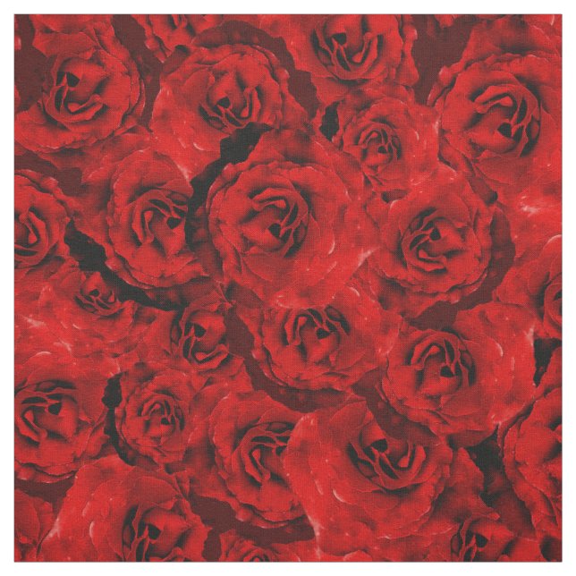Romantic Dark Red Roses Fabric (Swatch)