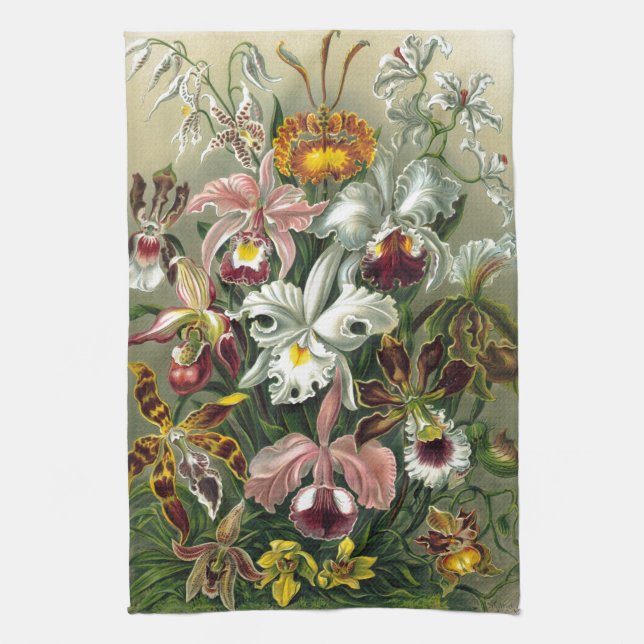 romantic date blossoms rsvp colourful chic kitchen towel (Vertical)