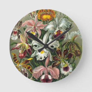 romantic date blossoms rsvp colourful chic round clock