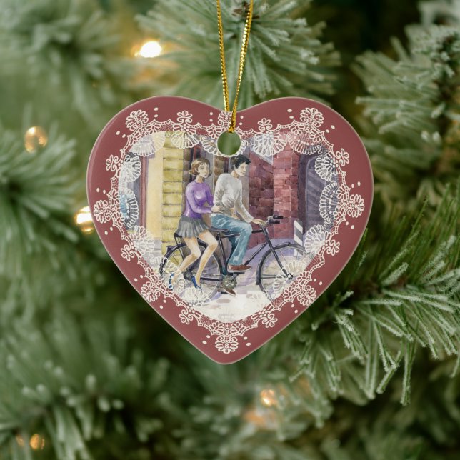 Romantic date ceramic ornament (Tree)