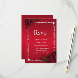 Romantic Decorative Roses Birthday Party RSVP Card