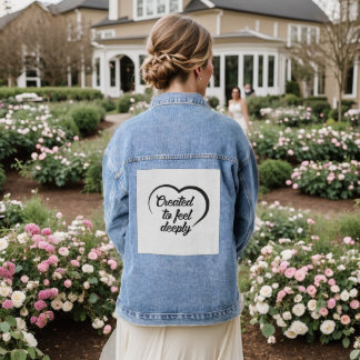 Romantic Deep Love Quote - Created to Feel Deeply  Denim Jacket