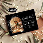 Romantic Delicate Black Arch Save The Date Cards<br><div class="desc">This is a beautiful Save the Date featuring the photo of you and your spouse with a minimal modern arch. Features clean black and white text. This design is completely customizable - you can customize text,  text colour,  and background colour to your liking</div>