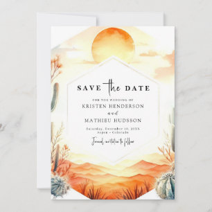 Romantic Desert Cactus Wedding Save The Date