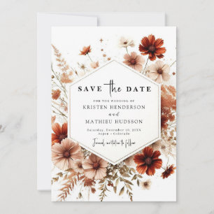 Romantic Digital Terracotta Wedding Save The Date