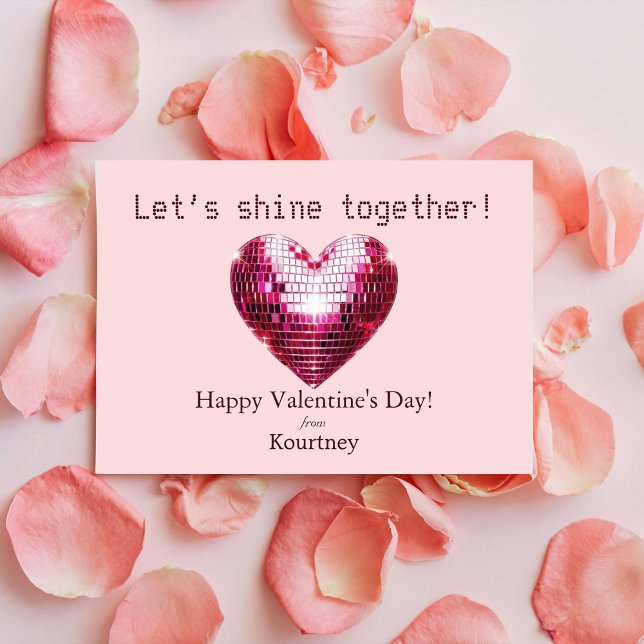 Romantic Disco Heart Valentine's Day Card (Romantic Disco Heart Valentine's Day Card)