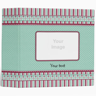 Romantic dots and flowers design binder