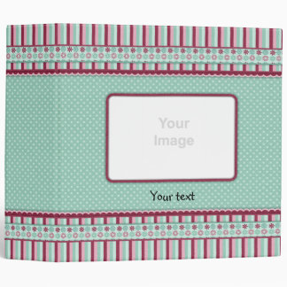 Romantic dots and flowers design binder