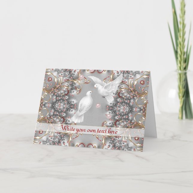 Romantic Doves in Love for Wedding - Anniversary Card (Front)