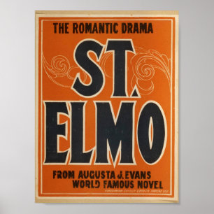 Romantic drama, 'St. Elmo' Vintage Theater Poster