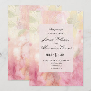 Romantic Dreamy Blossom Wedding Rehearsal Dinner Invitation