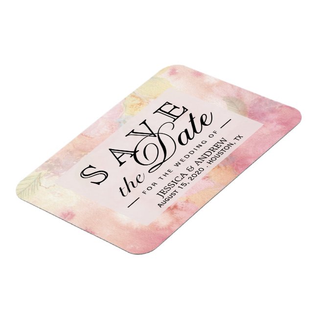 Romantic Dreamy Blossom Wedding Save the Date Magnet (Left Side)