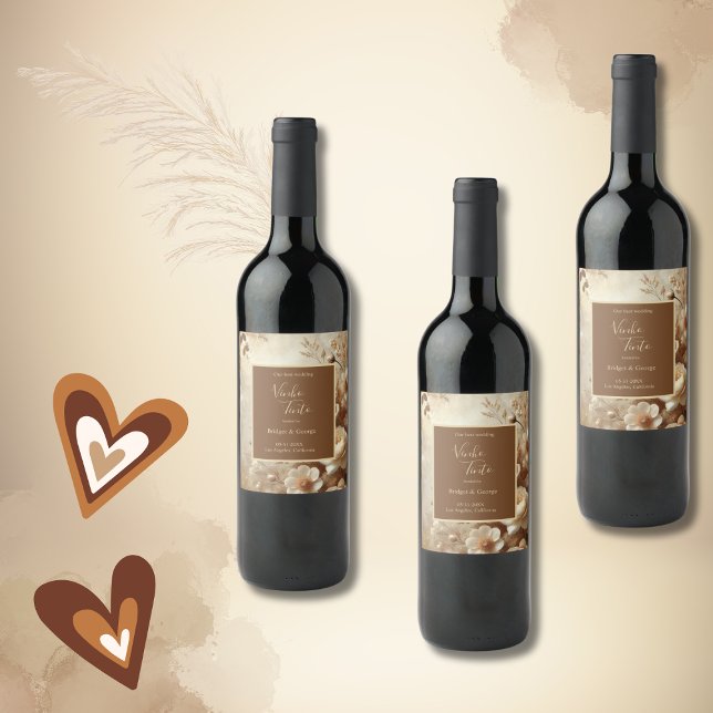 Romantic Dreamy Floral Wedding Wine Label (Creator Uploaded)