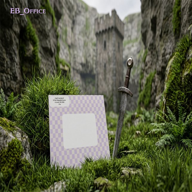 Romantic Duo Purple Chequered  Return Address  Envelope (Love the envelope, but looking for a different hue? Visit EB_Office to explore our full collection.)