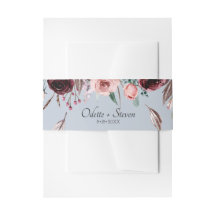 Romantic Dusty Blue and Burgundy Flowers Wedding