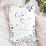 Romantic dusty blue floral Bridal Shower Invitation<br><div class="desc">Modern calligraphy bridal shower script surrounded by watercolor floral in dusty blue and sage green,   elegant and romantic,  great Bridal Shower Invitations for modern wedding,  romantic wedding,  and botanical garden wedding in spring and summer. 
See all the matching pieces in the collection.</div>