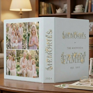 Romantic Dusty Blue Floral Family Memories TMF26 Binder