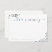 Romantic dusty blue floral share a memory card (Front/Back)