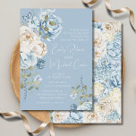 Romantic Dusty Blue Watercolor Floral Wedding Invitation<br><div class="desc">Romantic Dusty Blue Watercolor Floral Wedding Invitations features dusty blue celeste and delphinium flowers with eucalyptus greenery accented with butterflies. Add your custom text in elegant modern calligraphy script. Designed for you by Evco Studio www.zazzle.com/store/evcostudio</div>