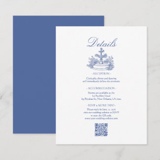Romantic Dusty Blue Wedding Details Enclosure Card