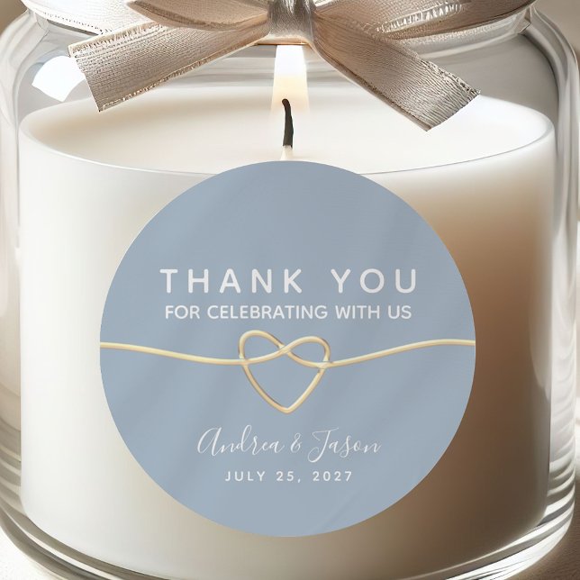 Romantic Dusty Blue Wedding Favour Stickers (Creator Uploaded)