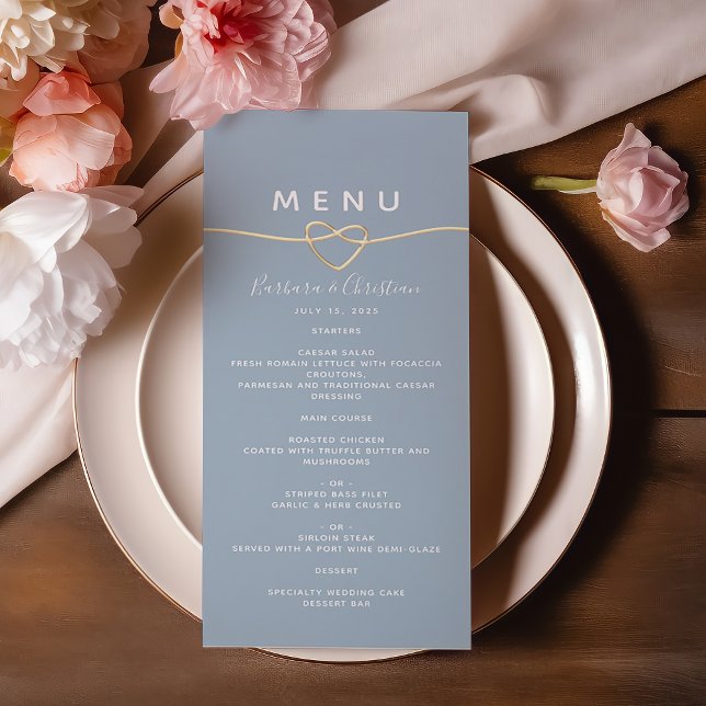 Romantic Dusty Blue Wedding Menu (Creator Uploaded)