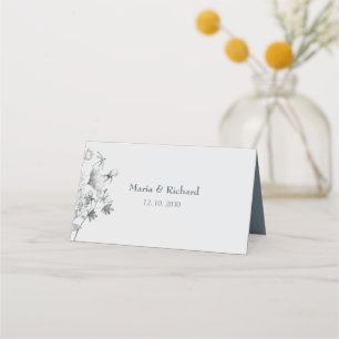 Romantic Dusty Blue Wedding Place Card