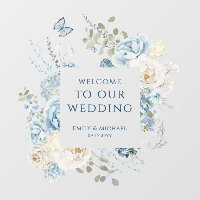 Romantic Dusty Blue Welcome Floral Wedding