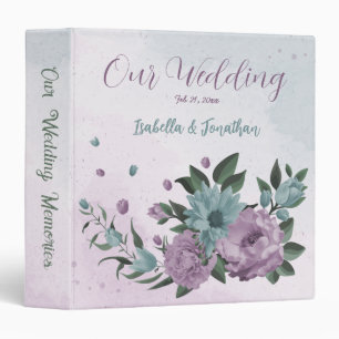 romantic dusty purple and blue flowers photo album binder