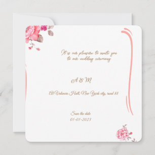 Romantic Dusty Rose Floral Invitation