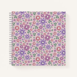 romantic dusty rose pastel floral pattern notebook