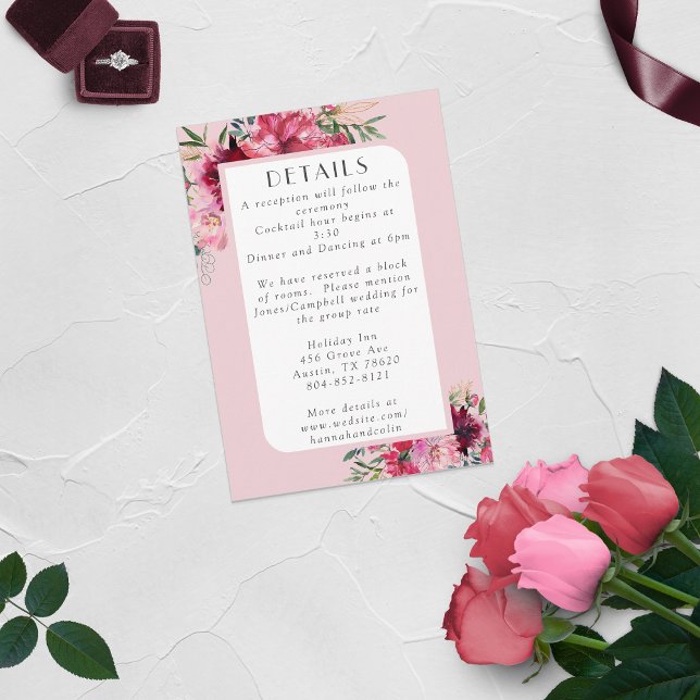 Romantic Dusty Rose Peony Modern Frame Enclosure Card (Creator Uploaded)