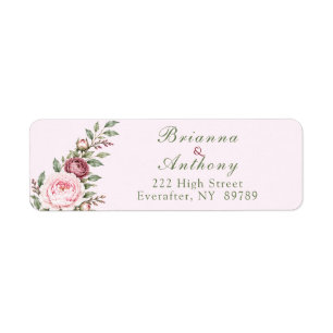 Romantic dusty rose pink peony botanical wedding