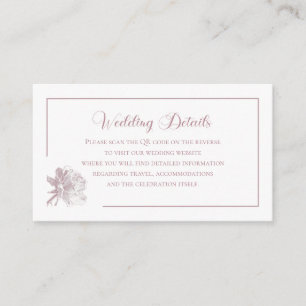 Romantic Dusty White Pink Floral QR code Enclosure Card