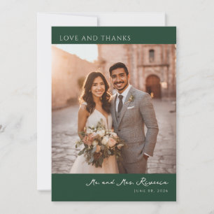 Romantic Earthy Elegant Photo Thank You Card