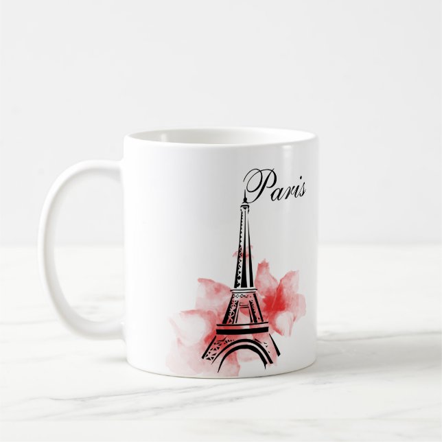 Romantic Eiffel Tower Paris Coffee Mug (Left)
