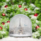 Romantic Eiffel Tower Paris Snow Globe – Vintage