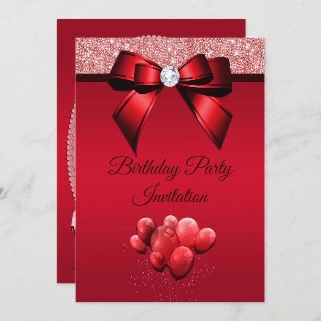 Romantic Elegance Birthday Party Invitation (Front/Back)