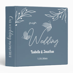Romantic elegant dusty blue floral photo album binder