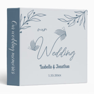Romantic elegant dusty blue floral photo album binder